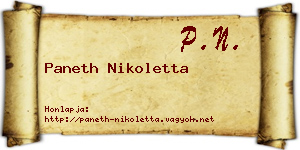 Paneth Nikoletta névjegykártya